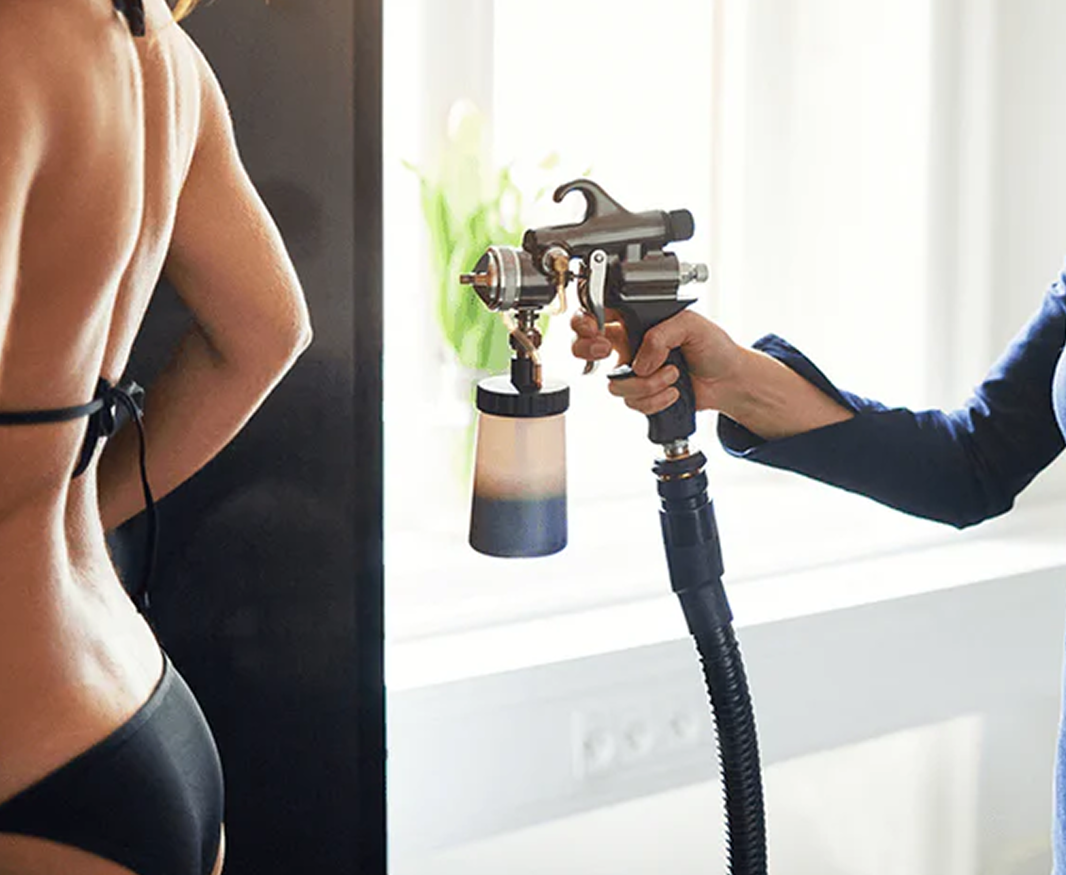 Spray tanning